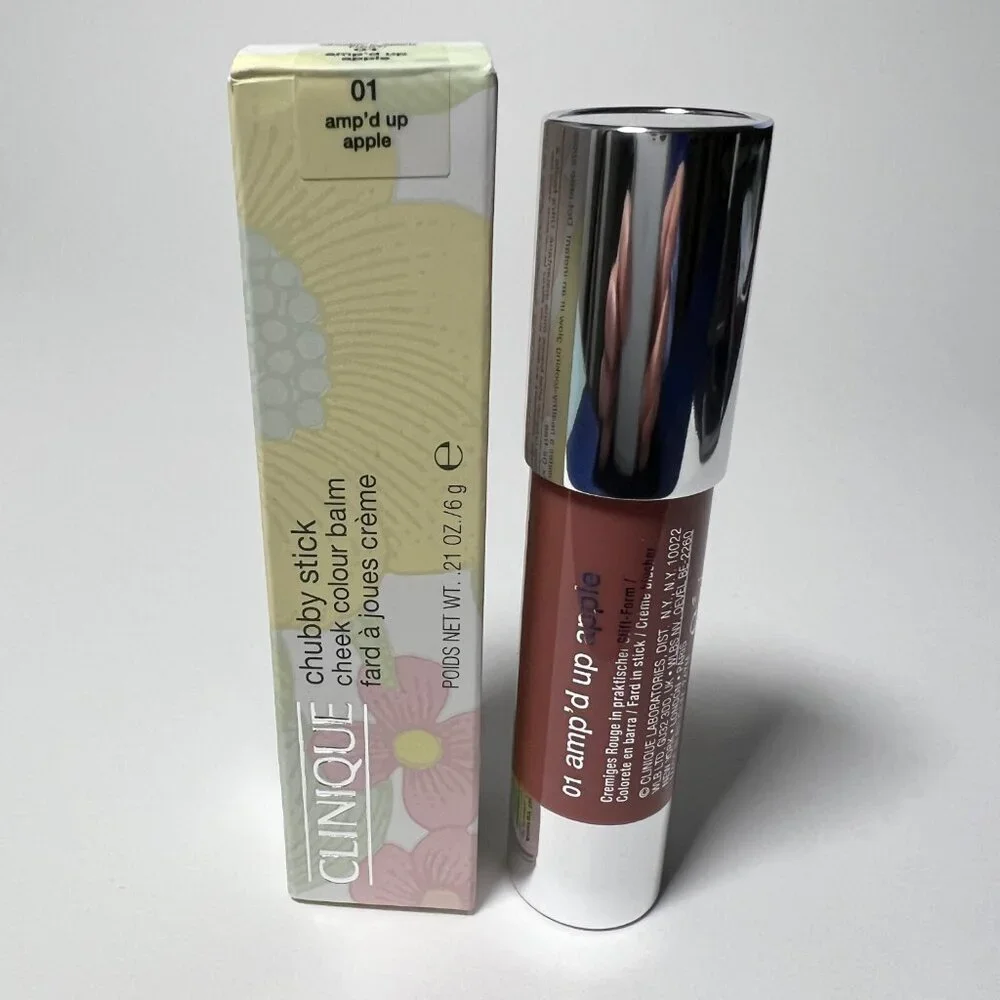 Clinique Chubby Stick Cheek Color Balm Blush Shade 01 Amp'd Up Apple Full Size